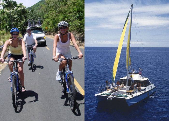 Downhill Bike, Sail & Snorkel Tour