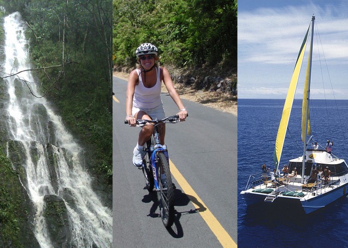 Downhill Bike, Waterfall Hike, Sail & Snorkel Eco-Adventure